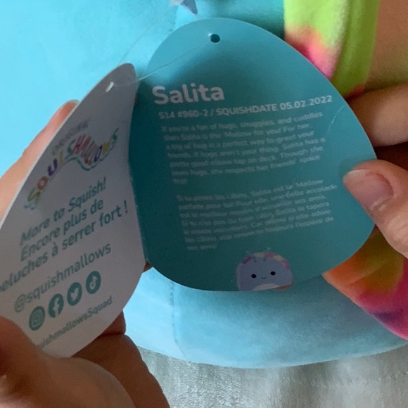 Squishmallow Salita, Blue And Rainbow Snail 14" NWT - Picture 4 of 4